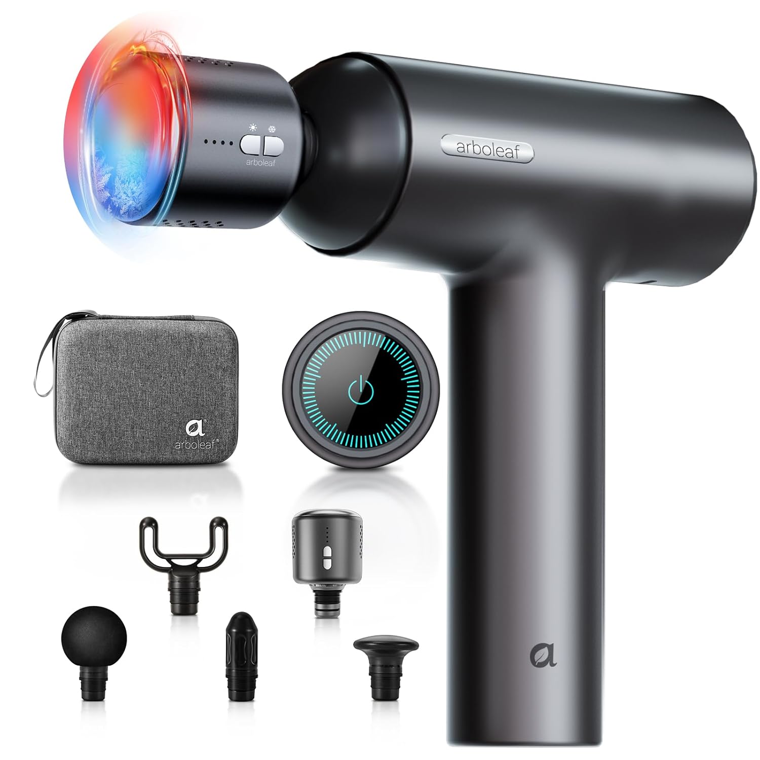 Arboleaf Massagepistole mit Wärme, LED-Touchscreen, 6 Stufen, 10mm Amplitude