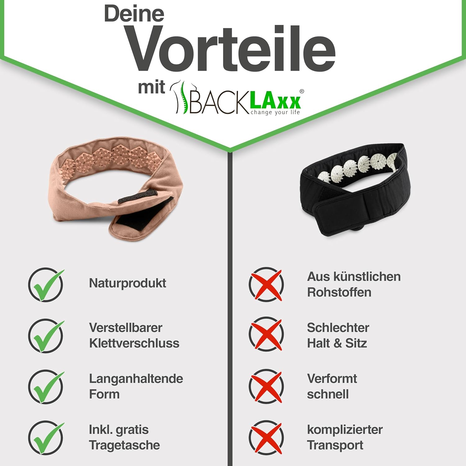BACKLAXX® Akupressur-Headband gegen Migräne und Kopfschmerzen, Massage mit Tasche, Beauty-Pflege, Rosa
