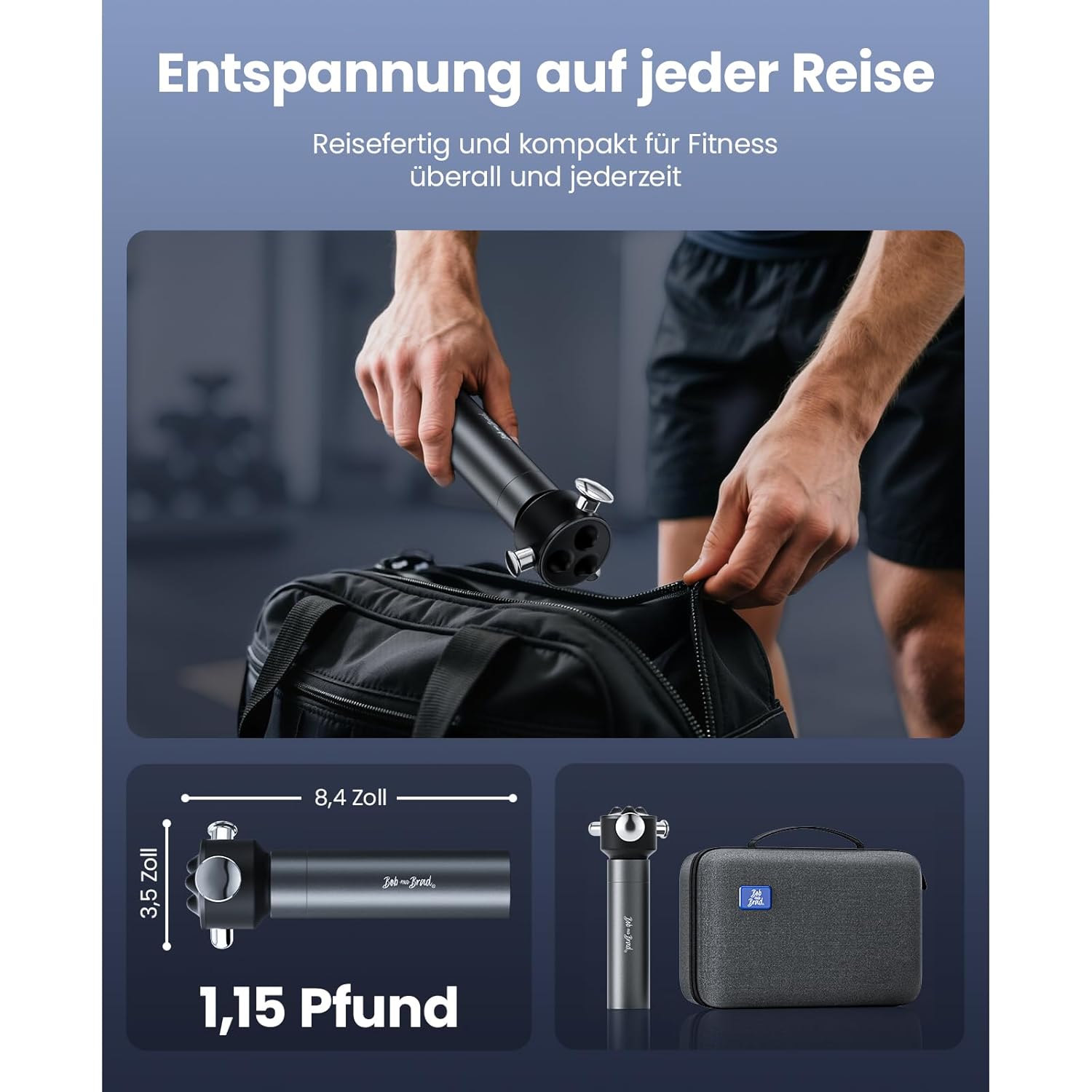 BOB AND BRAD VibeFlow Massagegerät, 7.000 U/min, Tiefenmassage, elektrisch, Handmassagegerät für den ganzen Körper