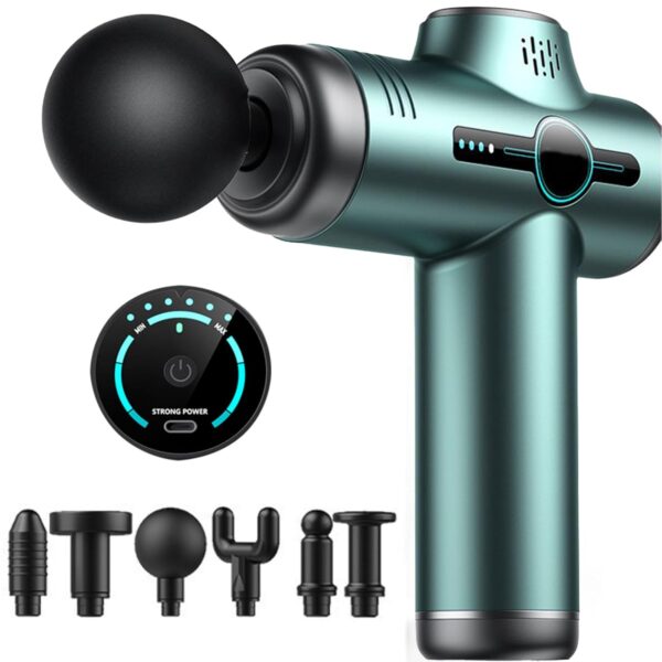 [Brand] Massagepistole mit 6 Geschwindigkeiten & 6 Aufsätzen, LCD-Touchscreen