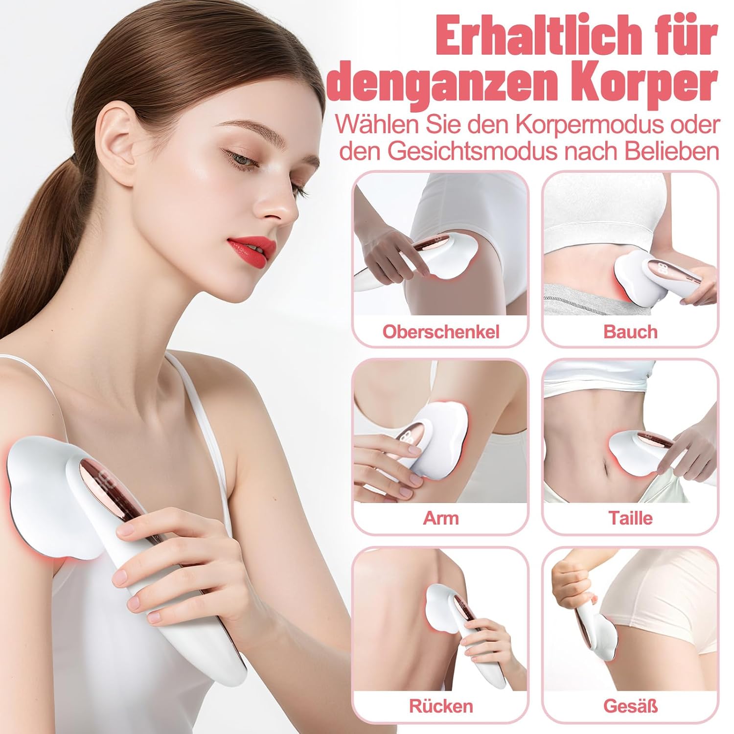 Cellulite-Massager Lymphdrainage 3 Modi 15 Einstufen Wärmebehandlung für Beine, Po, Taille, Arme