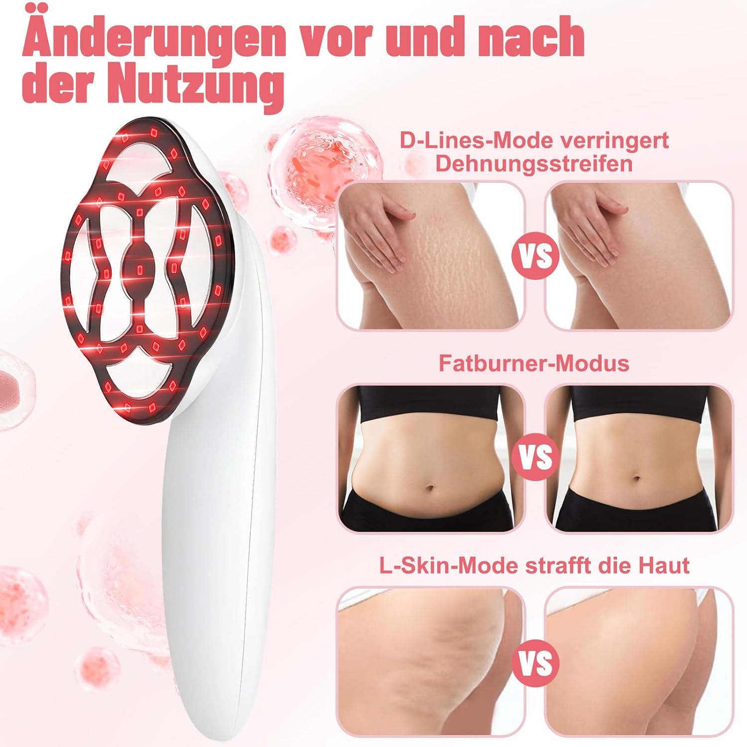 Cellulite-Massager Lymphdrainage 3 Modi 15 Einstufen Wärmebehandlung für Beine, Po, Taille, Arme