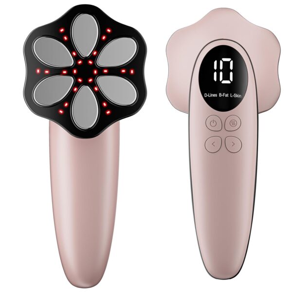 Cellulite-Massager mit 6 Köpfen, Anti-Lipedema Handmassagegerät für Bauch, Beine, Po (Rose Gold)