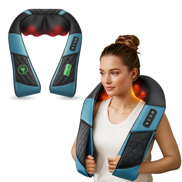 COMFIER Halsmassagegerät Shiatsu mit Wärme 3D Tiefenmassage für Nacken Rücken