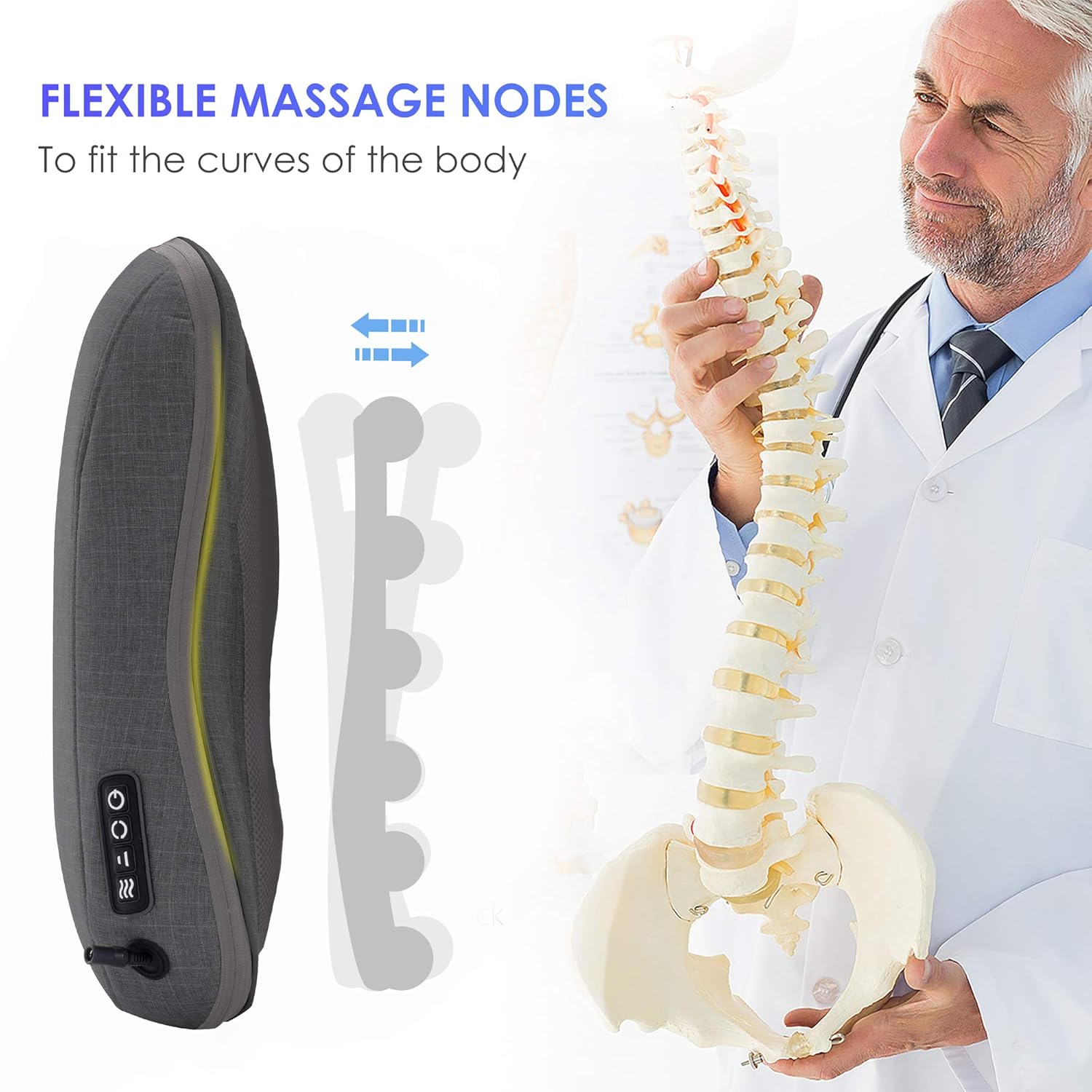 COMFIER Massageauflage Shiatsu mit Wärme tragbar für Büro & Zuhause