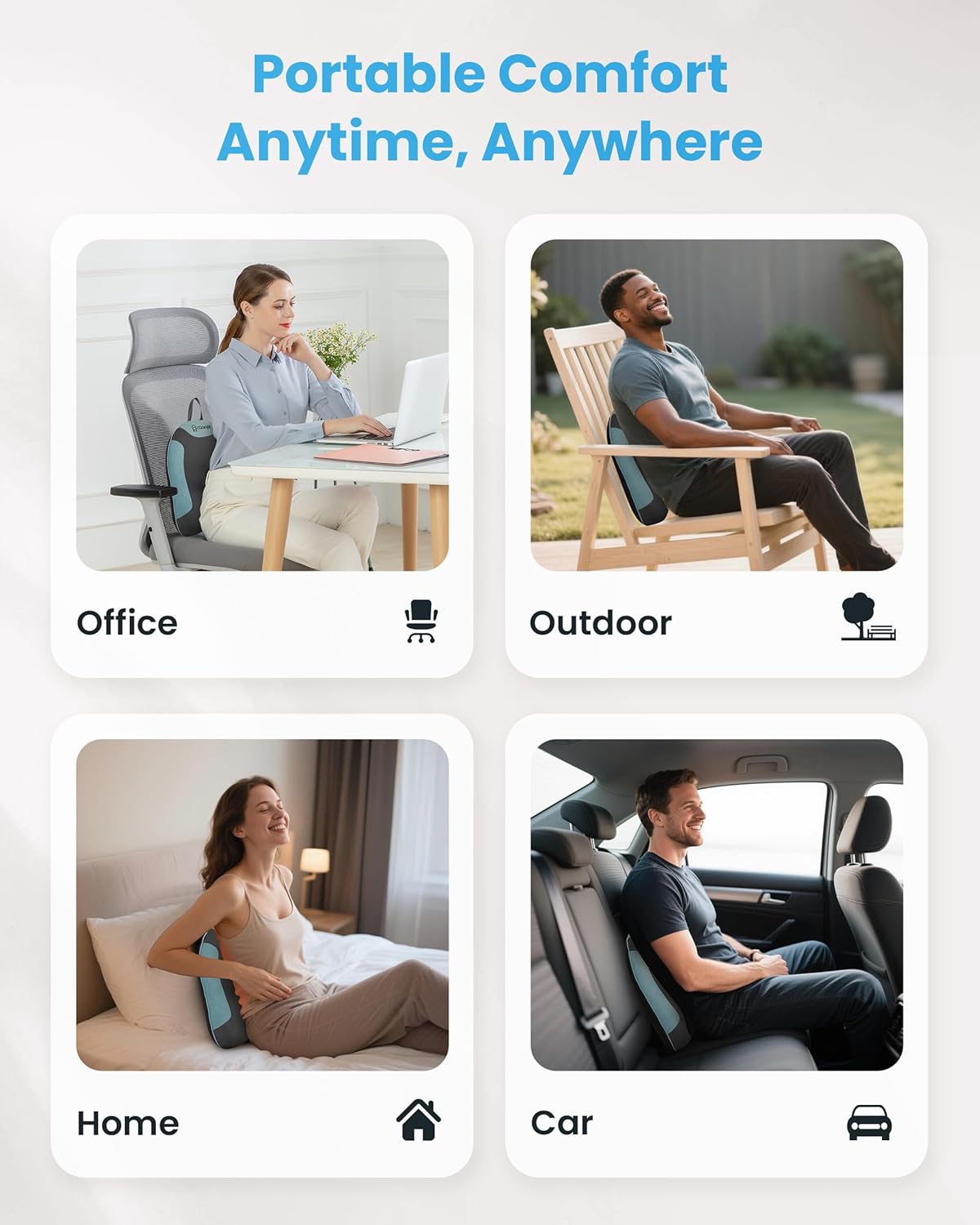 COMFIER Shiatsu Rückenmassagekissen mit Wärmefunktion für Nacken und Schultern