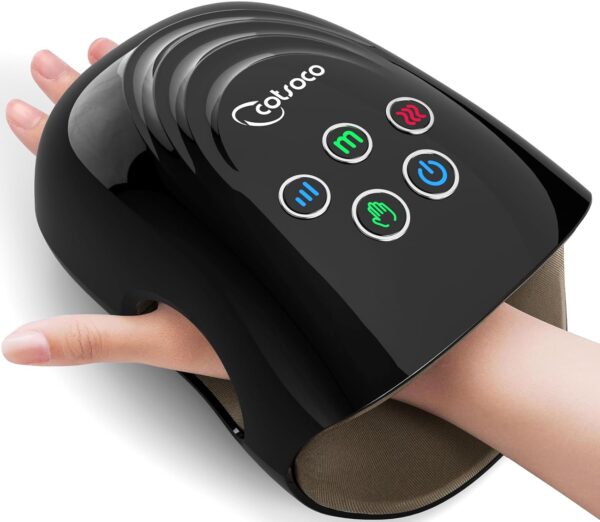 cotsoco Elektrischer Hand Massager – Wireless mit Kompression & Wärme, Schwarz