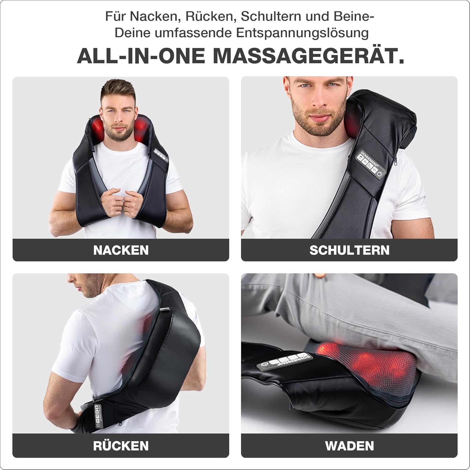 DONNERBERG® Rückenmassagegerät Shiatsu mit Wärme 7 Jahre Motorschutz