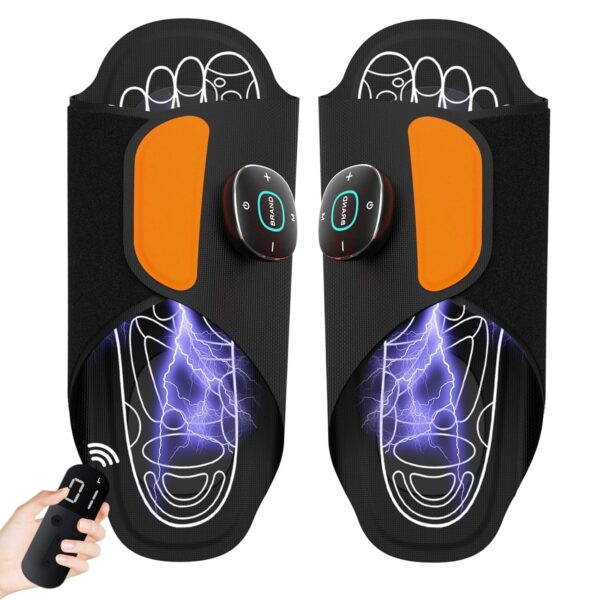 EMS Fußmassager Schuhe, 7 Modi, Fernbedienung, Schmerzlinderung, Kreislaufunterstützung, tragbar