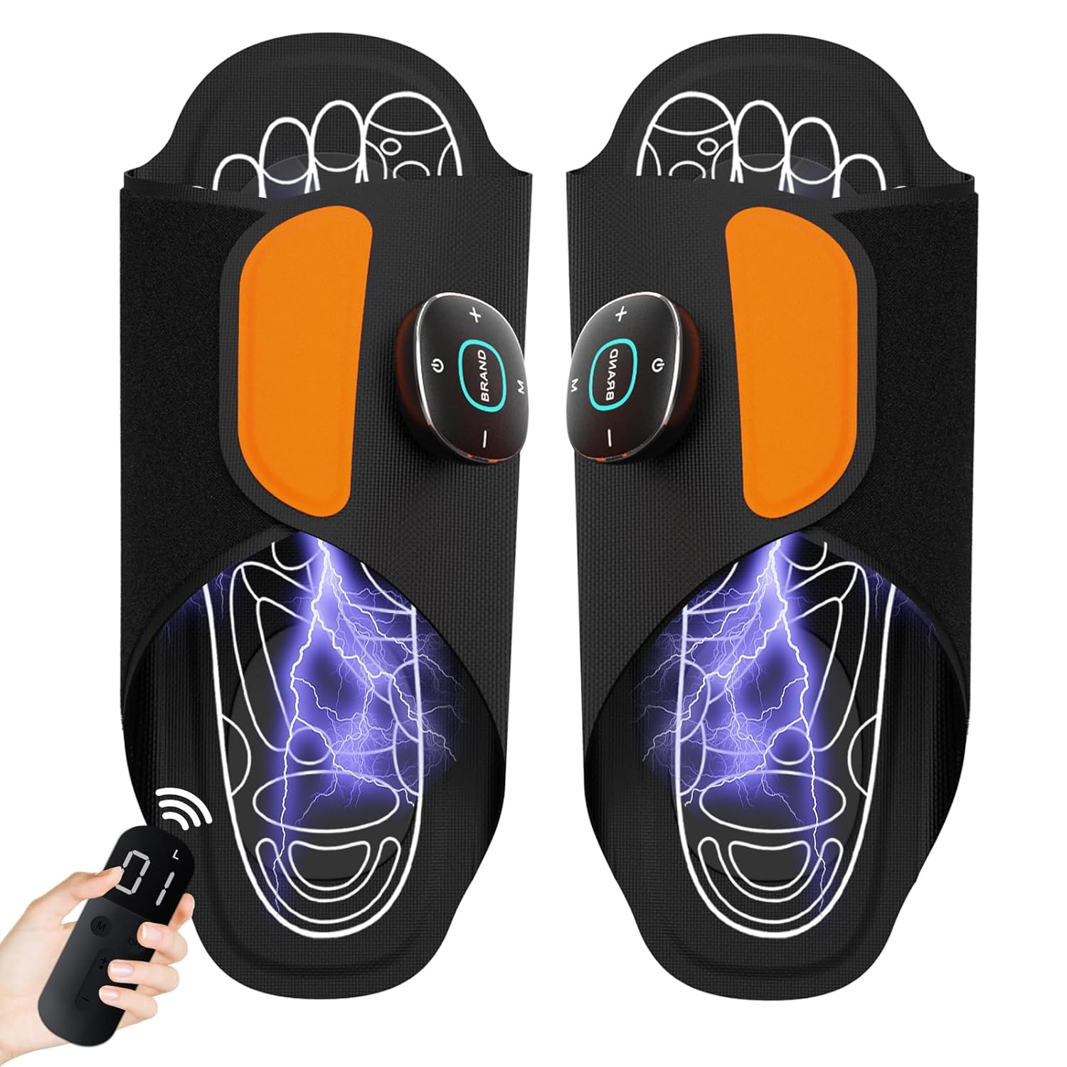 EMS Fußmassager Schuhe, 7 Modi, Fernbedienung, Schmerzlinderung, Kreislaufunterstützung, tragbar