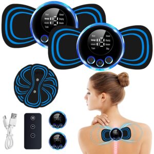Ems Massager, Electrapy Massager Neuropathy, Mini Massager, Neck Massager, USB Mini Cervical Massager, 8 Modes, 19 Levels, 5 Massage Pads for Relief of Muscle Pain