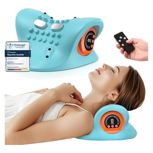 Hugterra Halsmassagegerät Wireless Shiatsu Heat 3 Modi 6 Intensitäten