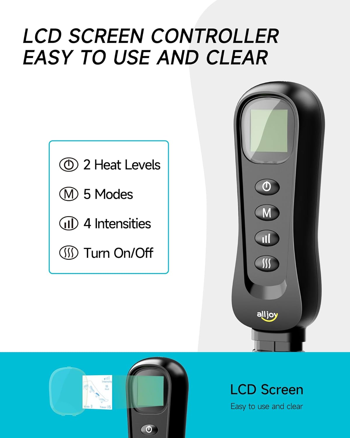 Leg Massager für Durchblutung und Schmerzlinderung, Wärme- und Kompressionsmassage für Lymphdrainage, 2 Heizstufen, 4 Intensitätsstufen, 5 Modi, Geschenk für Männer und Frauen