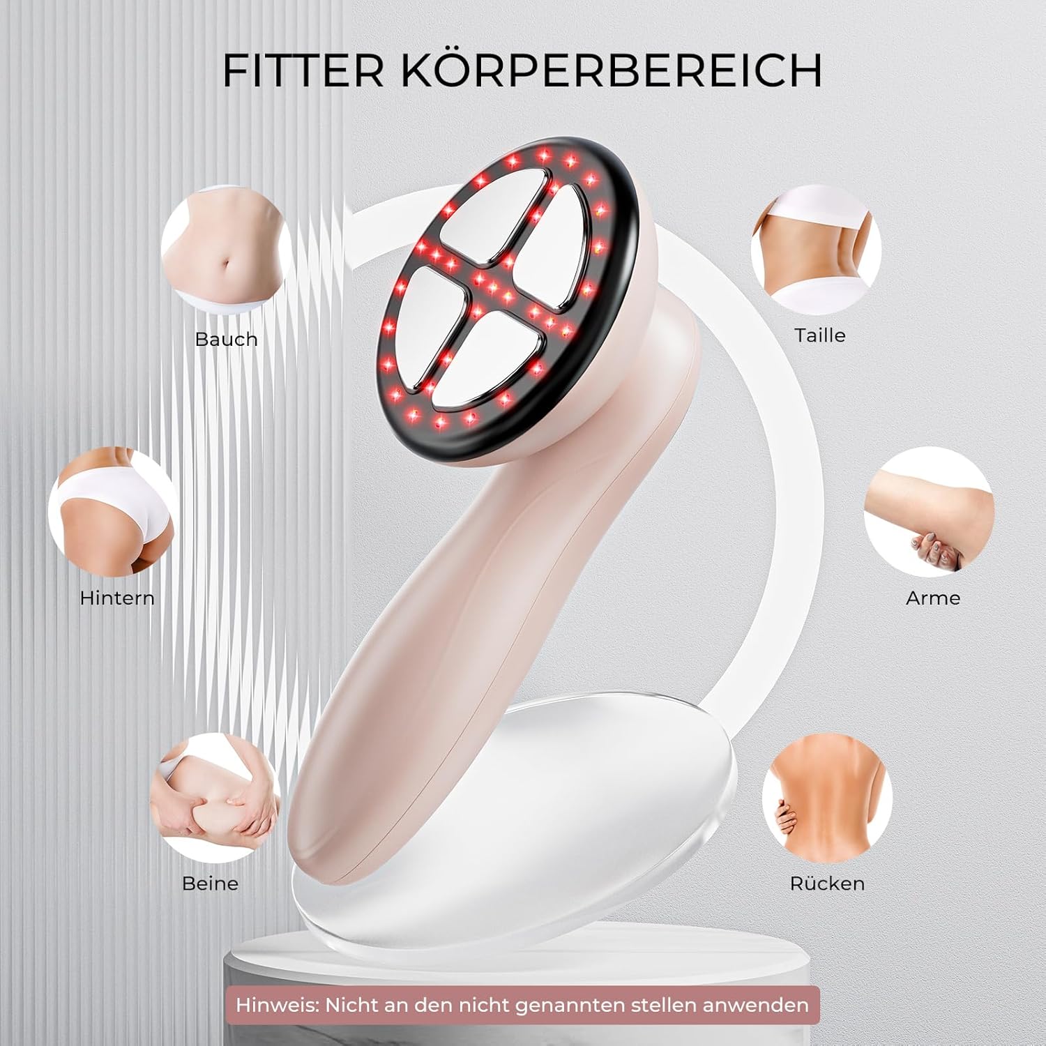 Massager Cellulite-Massagegerät mit 4 Köpfen für Bauch, Beine, Po