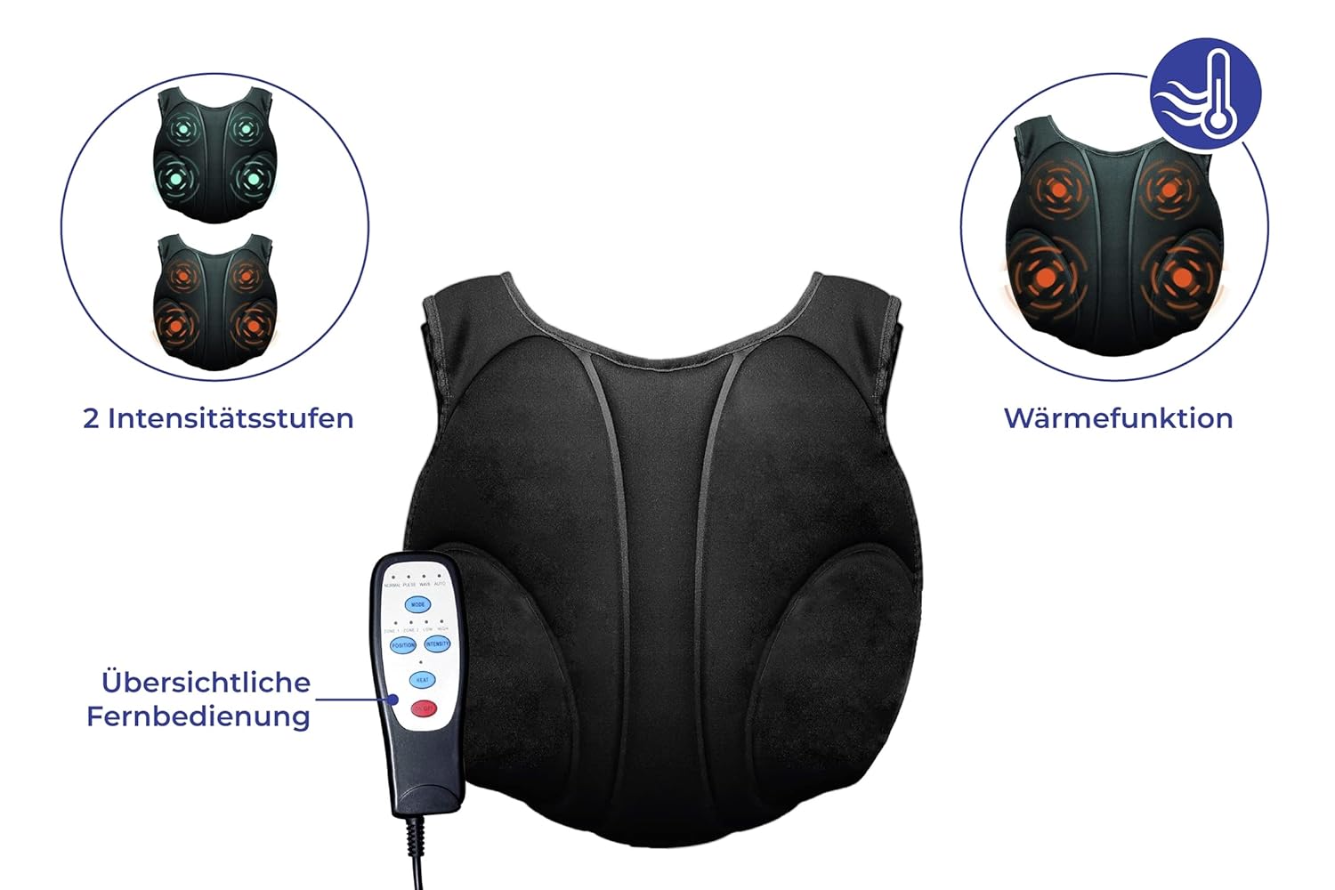 Maximex Massagegerät Rücken Hals 4 Funktionen 23,5 x 35 x 17 cm