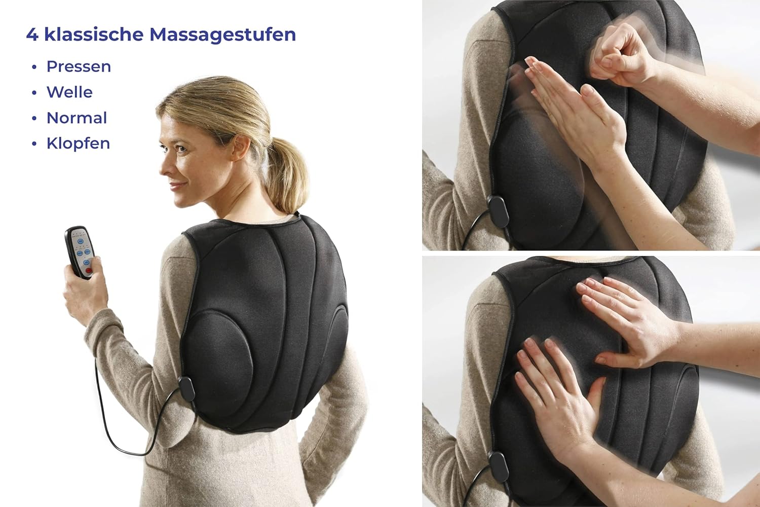 Maximex Massagegerät Rücken Hals 4 Funktionen 23,5 x 35 x 17 cm