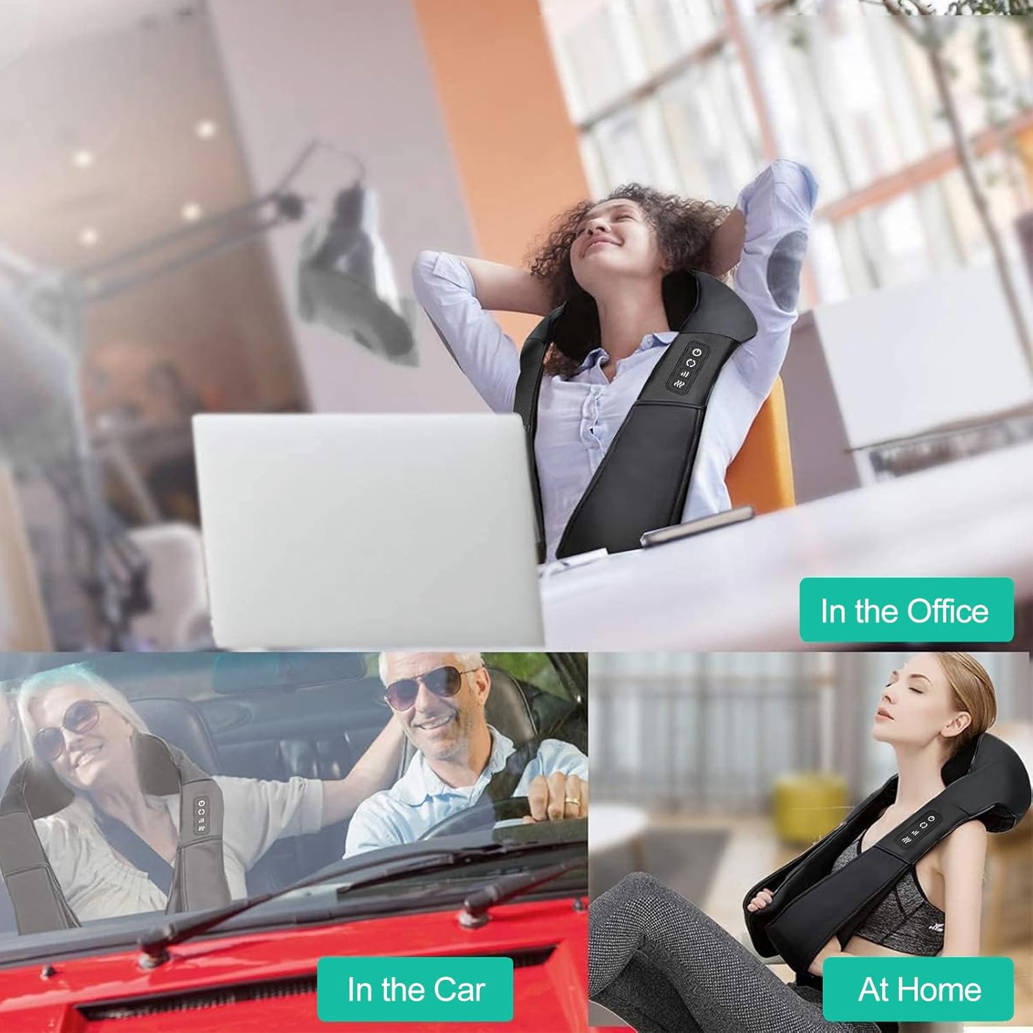 Medcursor Halsmassagegerät mit Wärme, Shiatsu Tiefenmassage, 3D Knetung