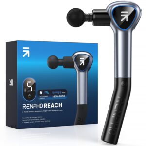 RENPHO Massagepistole mit Verlängerungsgriff & Touch-LED-Display, Grau