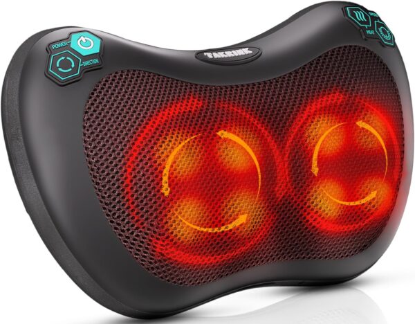 Shiatsu Massagekissen mit 8-Knoten-Massage, 3 Geschwindigkeiten, für Nacken, Rücken, Auto