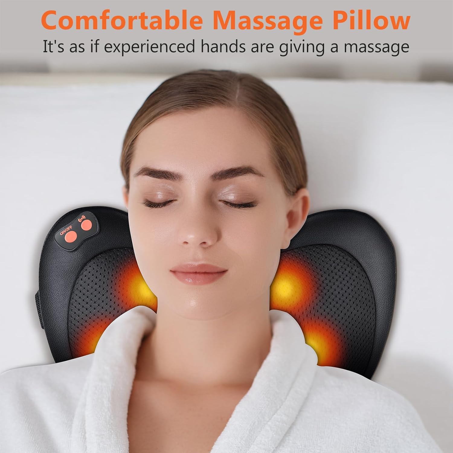 Shiatsu Massagekissen mit Rotationsköpfen und Wärme für Nacken, Schulter, Rücken - ideal für Büro & Zuhause