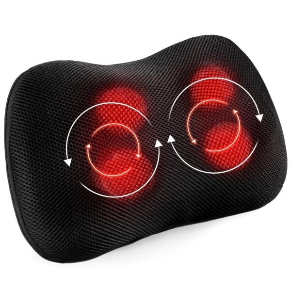 Shiatsu Massager Halsmassagekissen mit Wärme & 3D Rotationsknetung für Nacken, Schultern, Beine