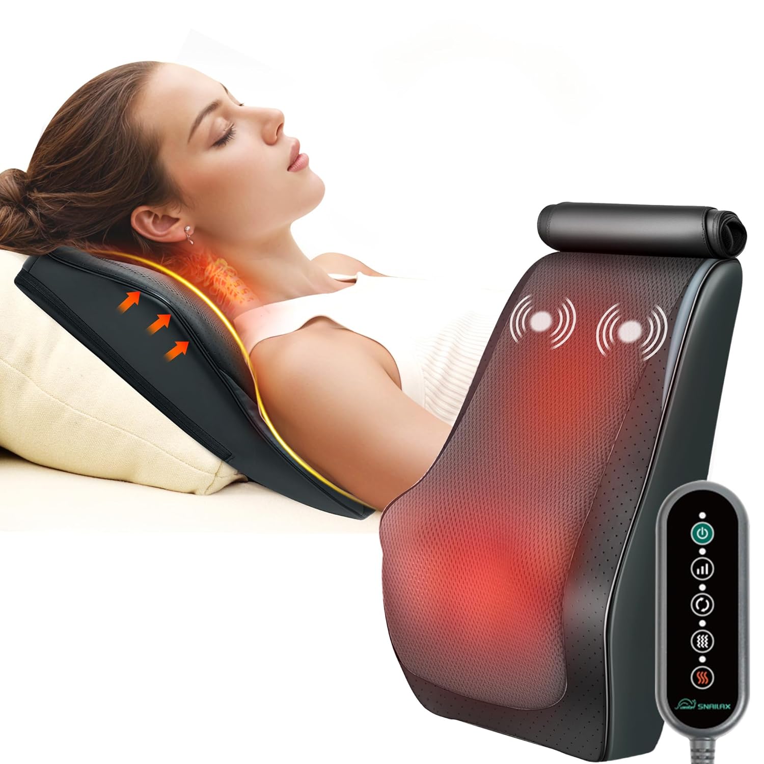Snailax 4D Shiatsu Nackenmassagekissen mit Wärme und Vibration
