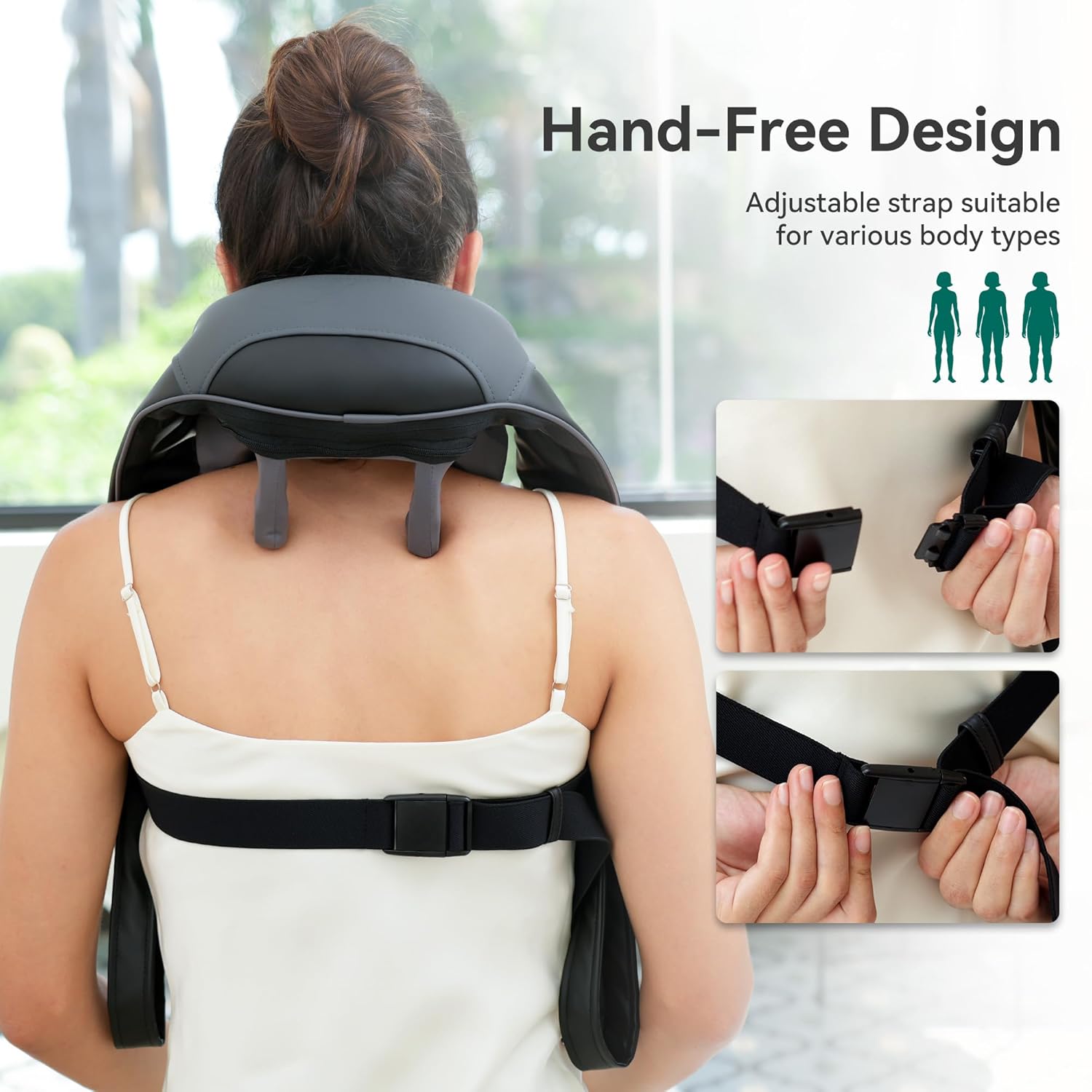 Snailax 4D Wireless Halsmassagegerät mit Wärme und Shiatsu-Knetmassage