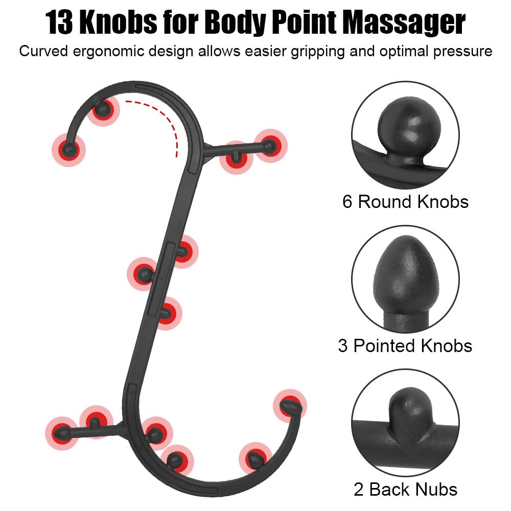 Sokiss Massagestab für Triggerpunkte, S-förmig, Rücken- und Nackenentspannung, myofasziale Selbstmassage