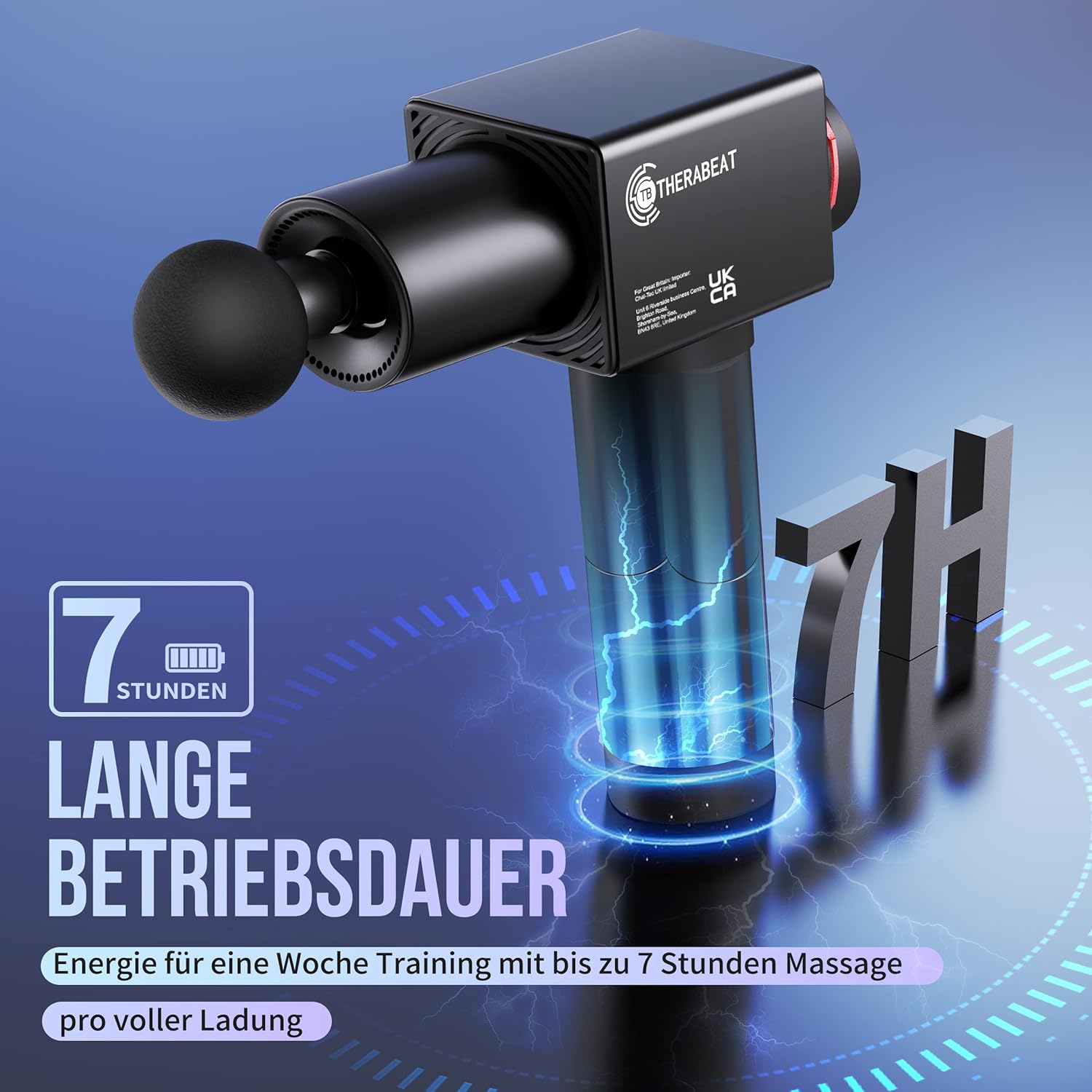 Therabeat Massagepistole 6 Intensitätsstufen 6 Aufsätze Präzisionsmassagegerät