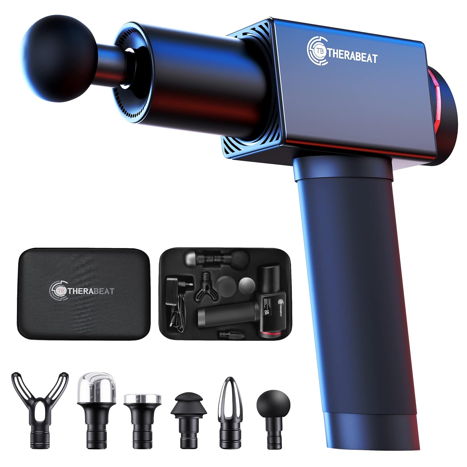 Therabeat Massagepistole 6 Intensitätsstufen 6 Aufsätze Präzisionsmassagegerät