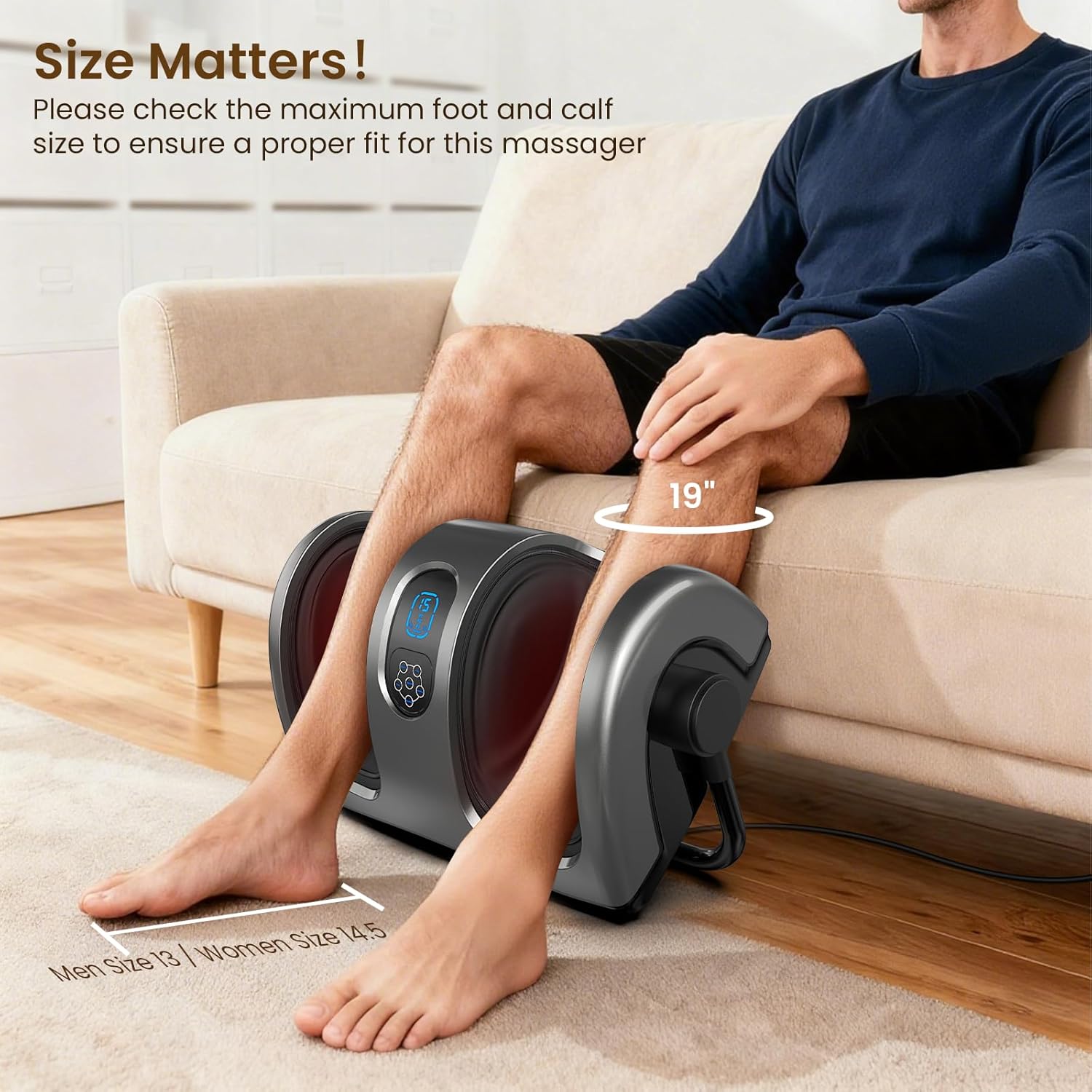 TISSCARE Fußmassager Shiatsu mit Wärme 360° verstellbar Kneten Rollen