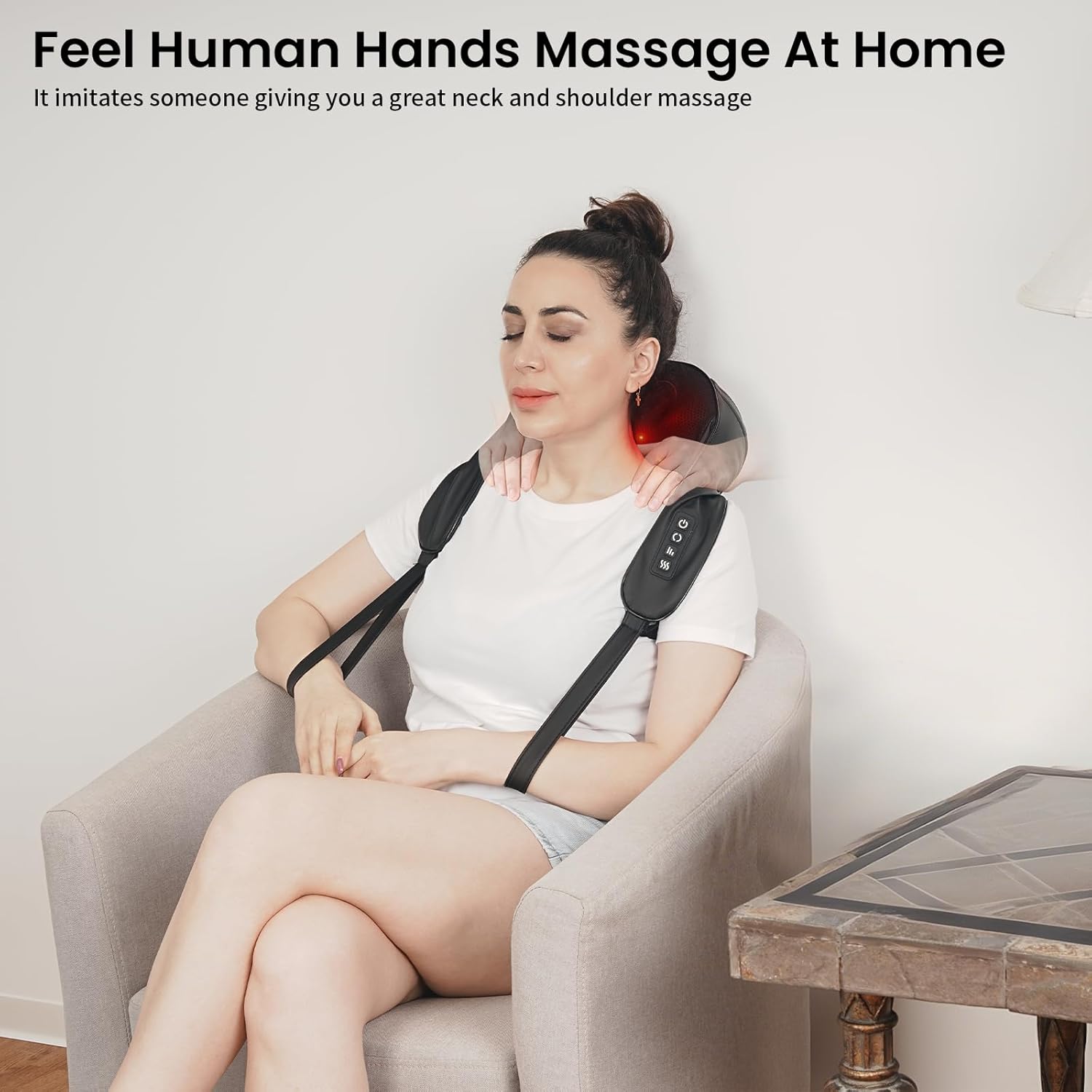 TISSCARE Shiatsu Nackenmassagegerät mit Wärme, elektrische Tiefenmassage für Schultern