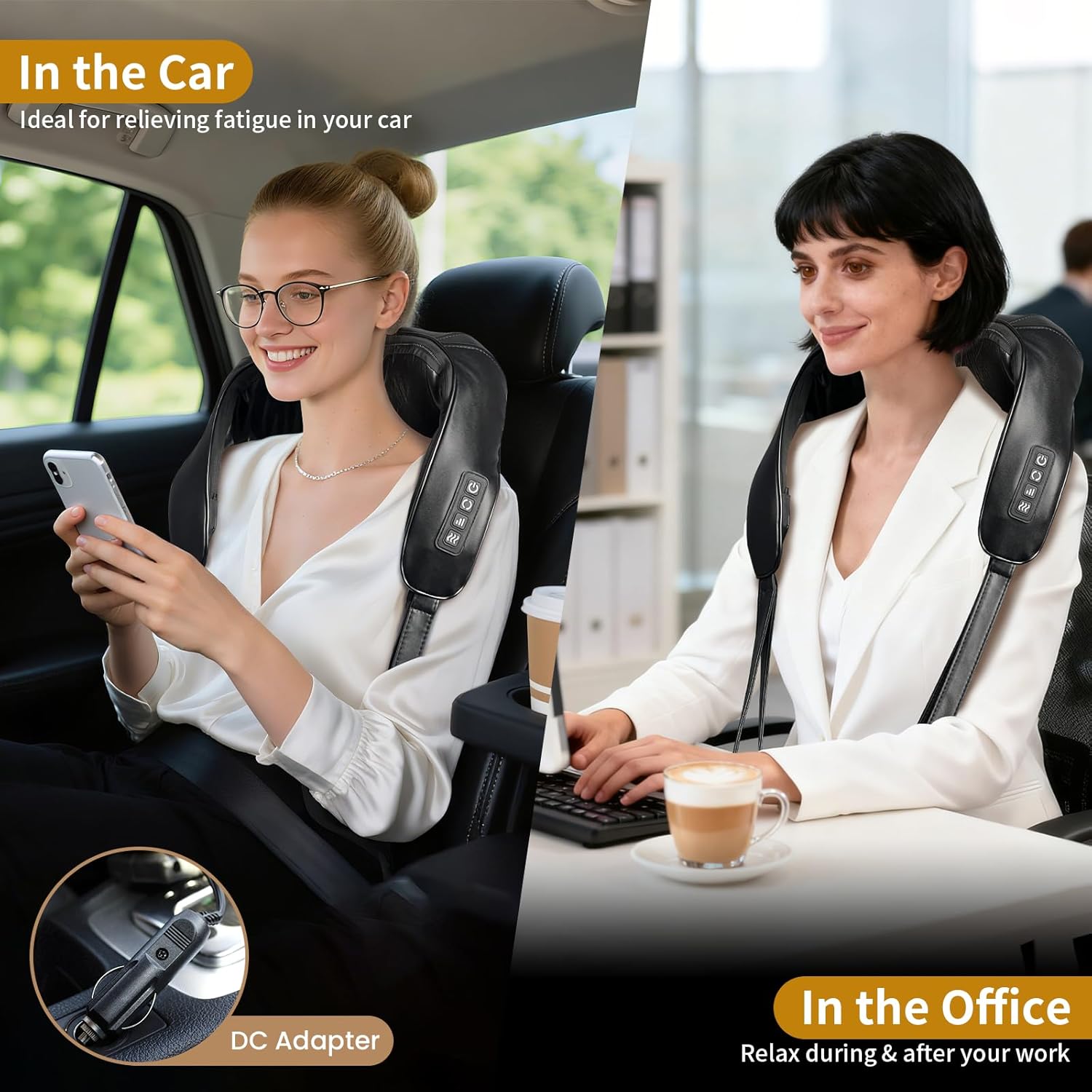 TISSCARE Shiatsu Nackenmassagegerät mit Wärme, elektrische Tiefenmassage für Schultern