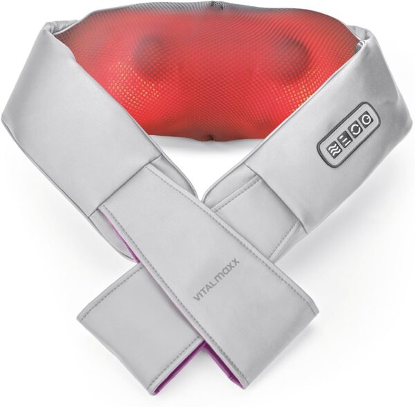 VITALmaxx Shiatsu Halsmassagegerät mit Wärme, für Nacken, Schultern, Rücken, Beine und Bauch. Knet- und Druckmassage für maximale Entspannung