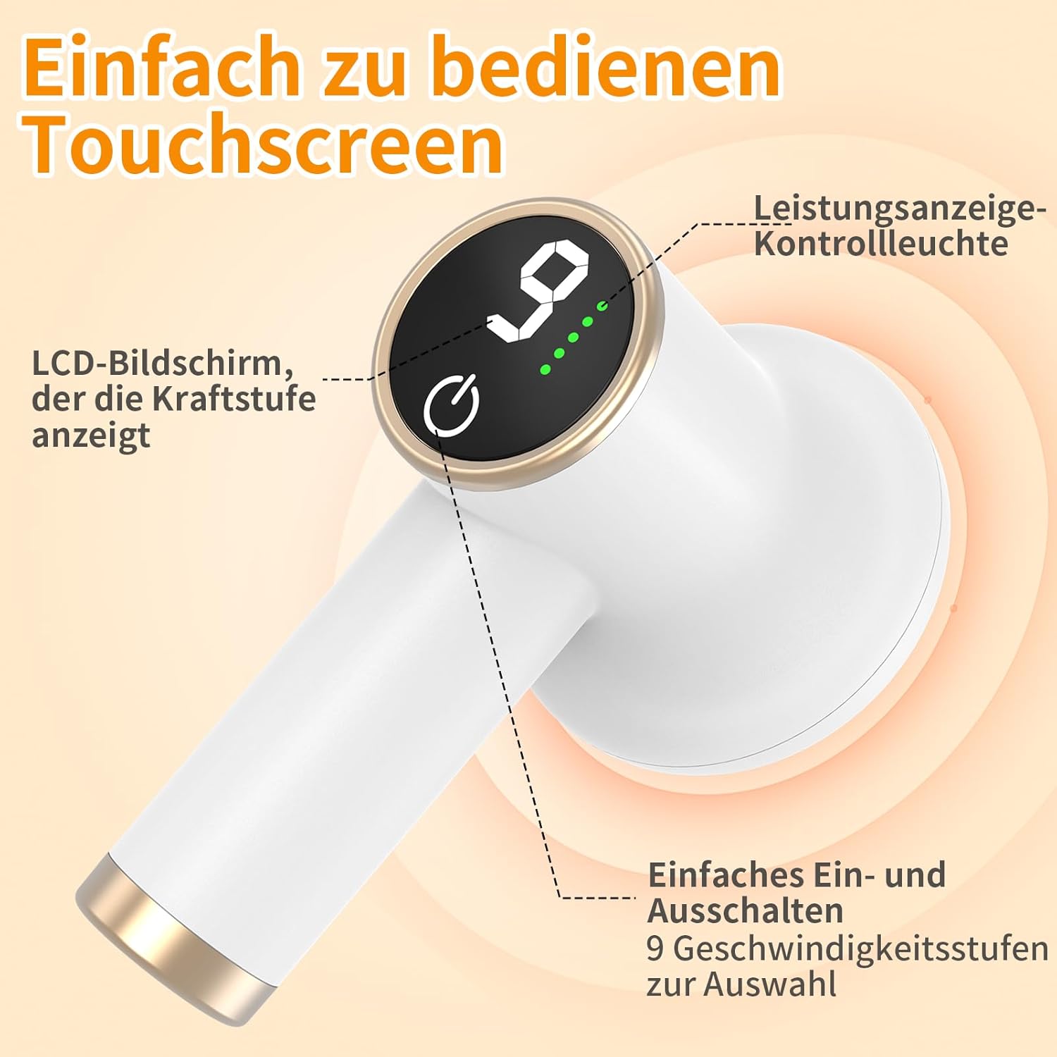 Wireless Anti-Cellulite Massager mit 9 Vibrationen, 8 Aufsätzen - Hautstraffung und Durchblutung - Weiß