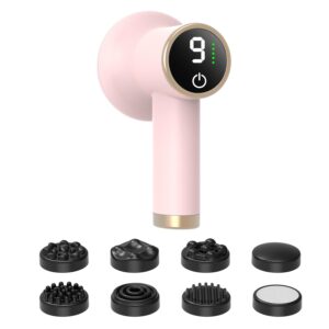 Wireless Anti-Cellulite-Massager mit 9 Vibrationsstufen & 8 Aufsätzen – Hautstraffung, Cellulite-Reduktion, verbesserte Durchblutung, wiederaufladbar, pink