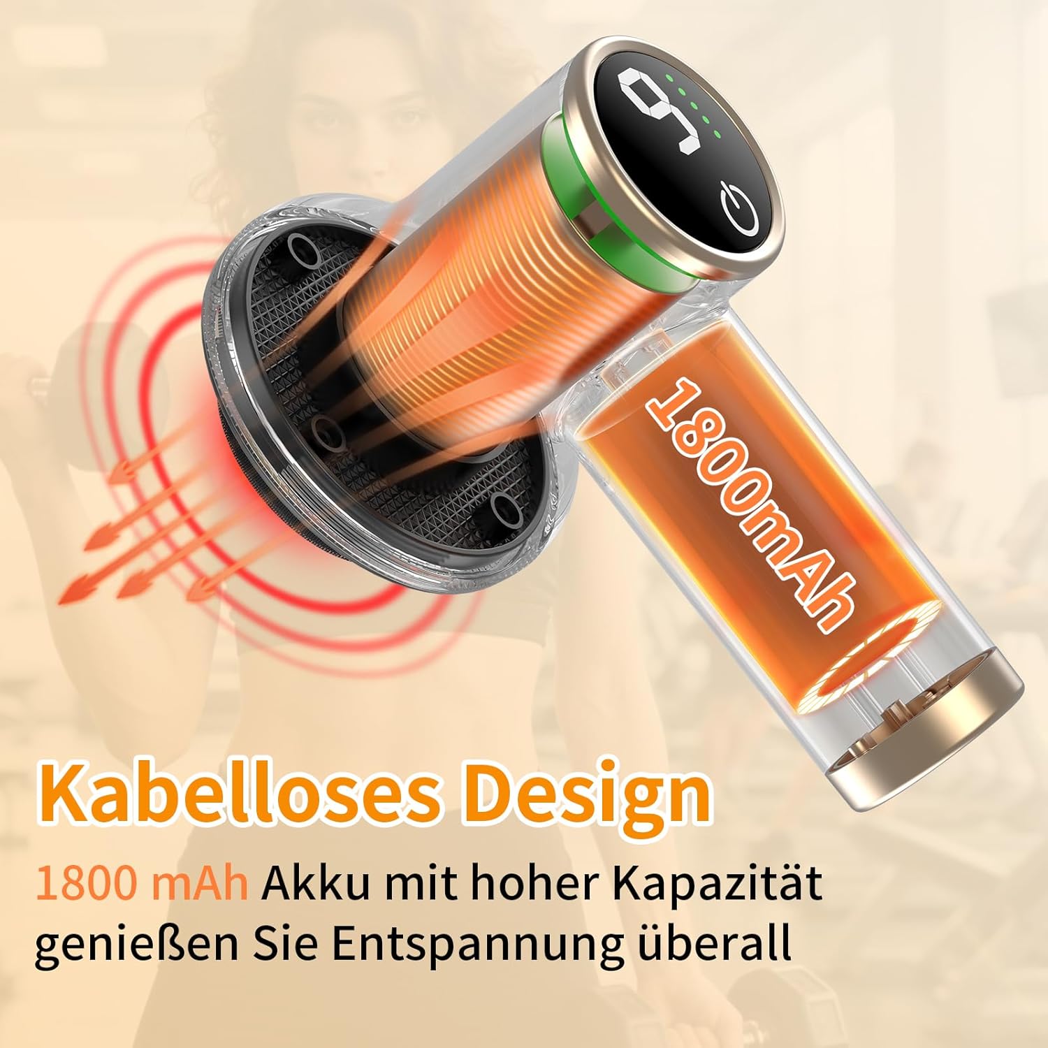 Wireless Anti-Cellulite-Massager mit 9 Vibrationsstufen & 8 Aufsätzen – Hautstraffung, Cellulite-Reduktion, verbesserte Durchblutung, wiederaufladbar, pink