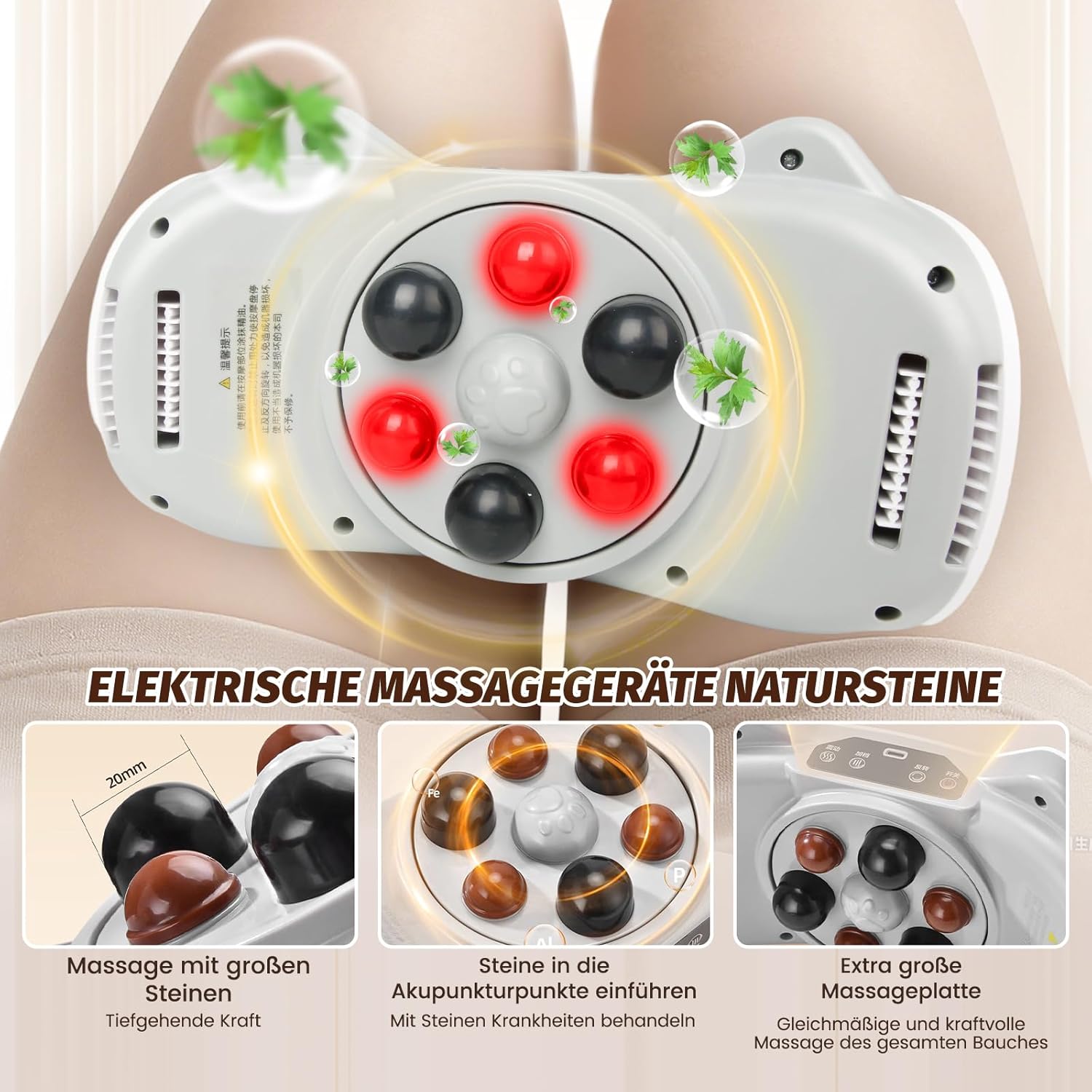 Wireless Bauch-Massager, Wiederaufladbarer Bauchtrainer zur Fettverbrennung mit 3 Stufen und 2 Modi